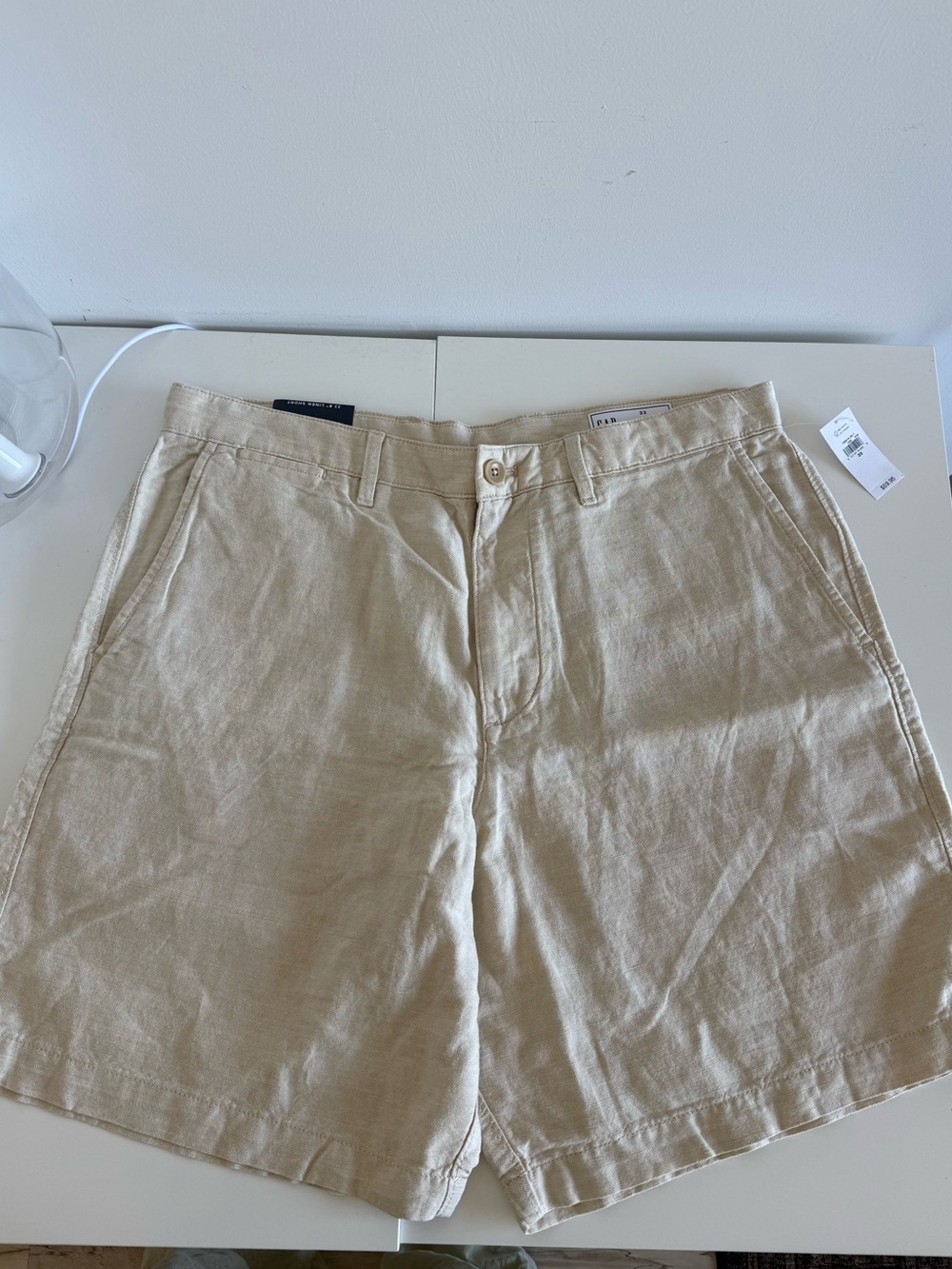 NWT Gap Men's Linen Blend Casual Shorts - Beige